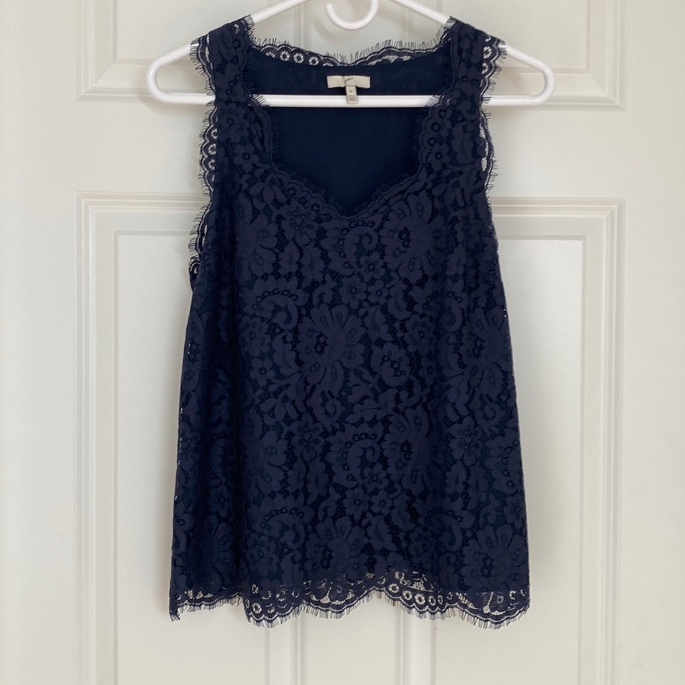 Joie Navy Lace Top, Small, Like new
